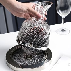 Luxury 1500ml Crystal Glass 360 Rotating Tumbler Wine