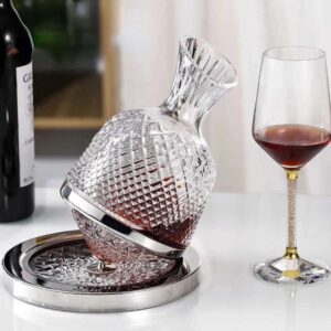 Luxury 1500ml Crystal Glass 360 Rotating Tumbler Wine